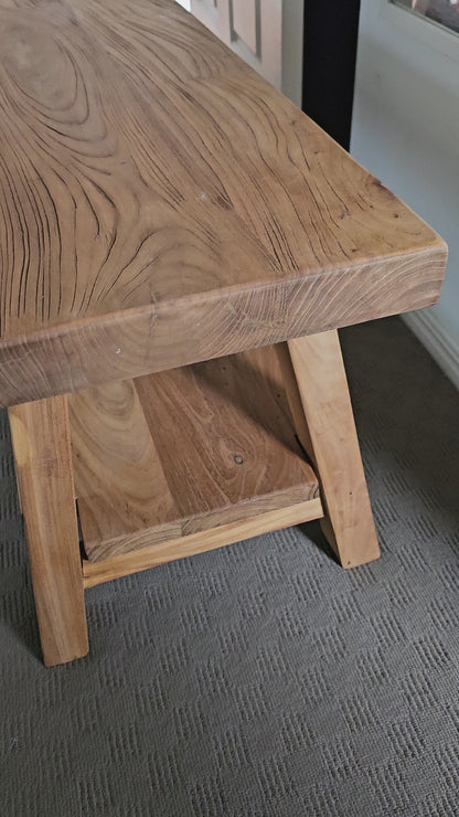 Handmade solid Elm 2-Tier bench seat 1.2m
