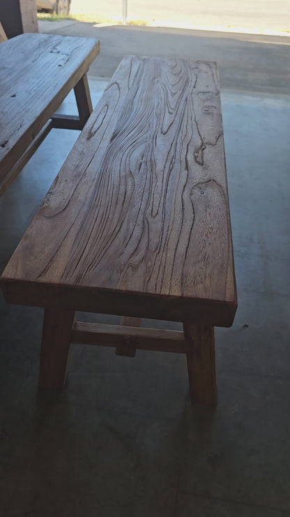 Handmade Elm Bench Seat 1.2m(BACK IN JULY)