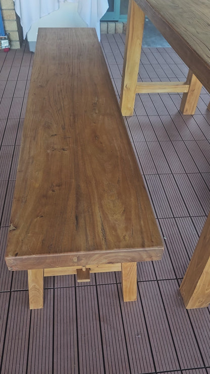 Handmade Elm Bench Dining Set 1.8m