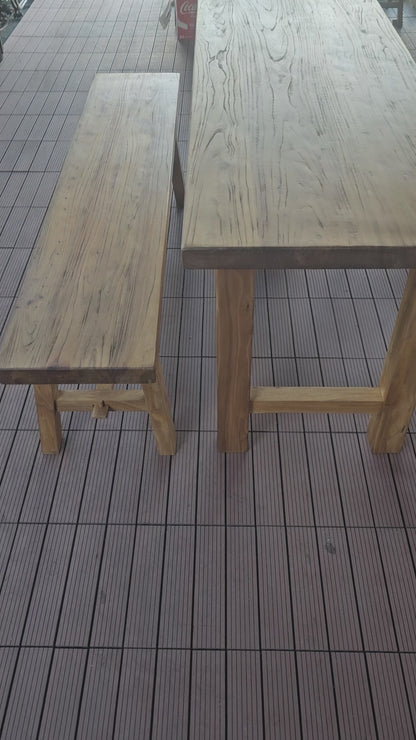 Handmade Elm Bench Dining Set 1.6m