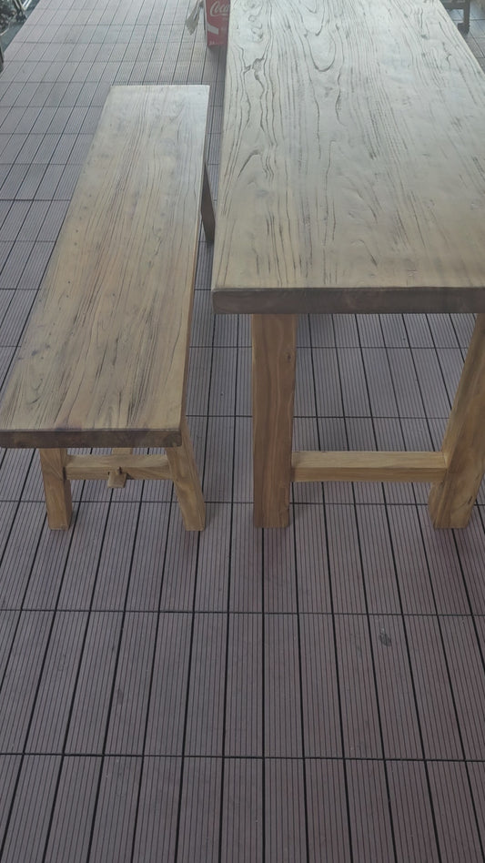Handmade Elm Bench Dining Set 1.6m