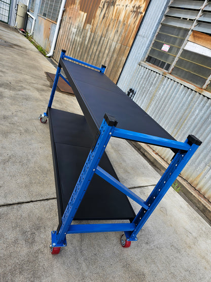 Workbench on wheels L2mxW0.6mxH1m(Blue+Black )