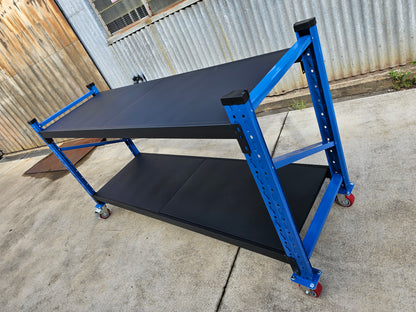 Workbench on wheels L2mxW0.6mxH1m(Blue+Black )