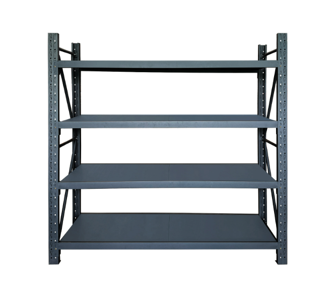 Heavy duty garage shelving L2mxD0.5xH1.8m (BLACK)