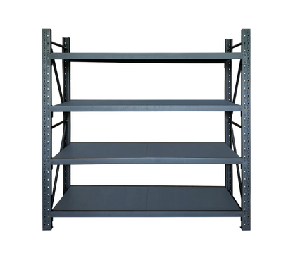Heavy duty garage shelving L2mxD0.5xH1.8m (BLACK)