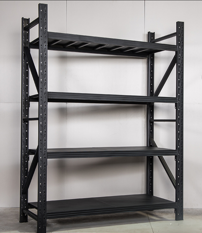 Medium duty garage shelving L1.5mxD0.5xH1.85m (BLACK)