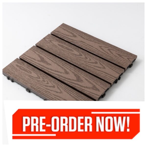 DIY Composite Outdoor Indoor wood Decking Tiles Woodgrain Coffee