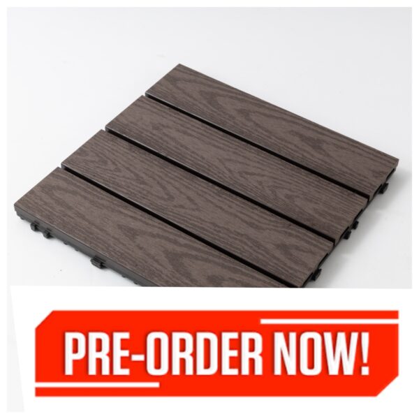 1x DIY Composite interlocking Floor Decking Tiles Chocolate