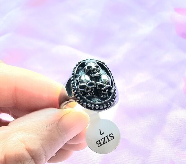 Unisex Biker skull Gothic Ring 1591