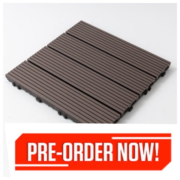 DIY Composite interlocking Floor Wood Decking Tiles Chocolate