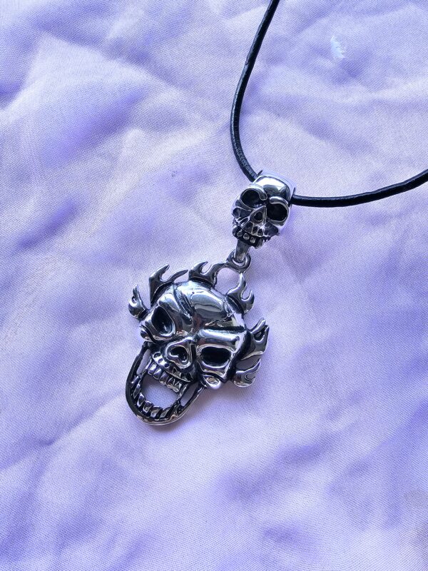 Biker Skull Gothic Pendant Necklace 1951