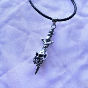 Biker Skull Gothic Pendant Necklace 1505