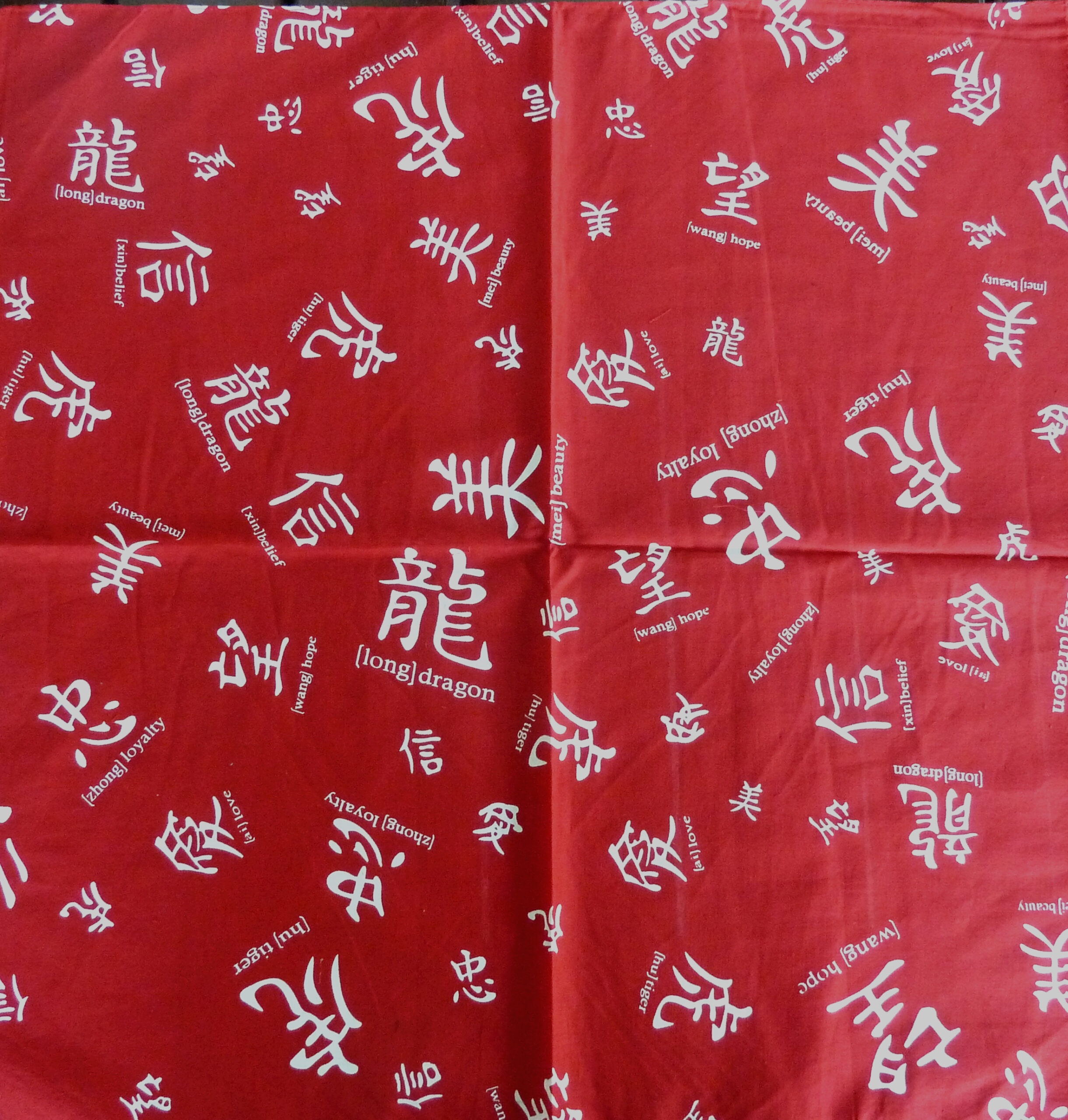 2x "Chinese writing" Bandanas Free Postage