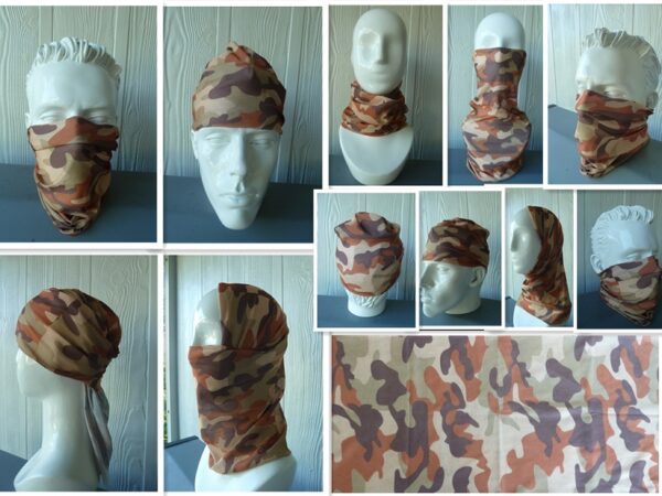 "Camo" Multi neck tube Cycling Bandana Free Post