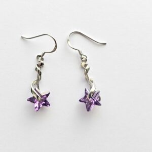 Earrings (Amethyst)Stamped