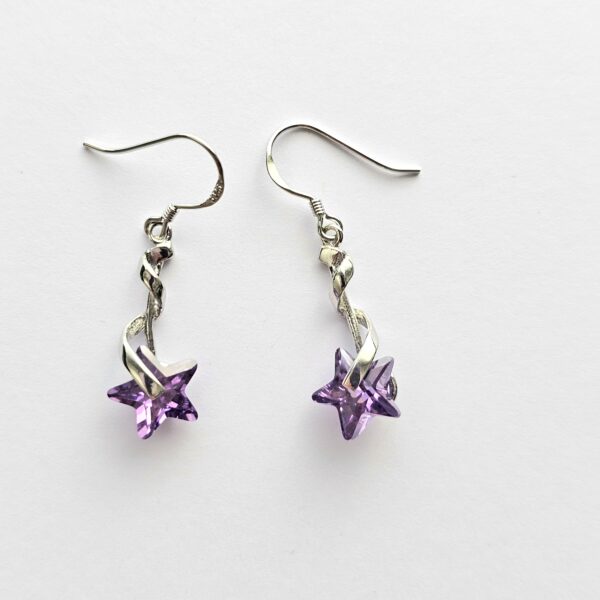 Earrings (Amethyst)Stamped