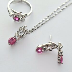 Sterling Silver Jewelry Sets(Ruby)